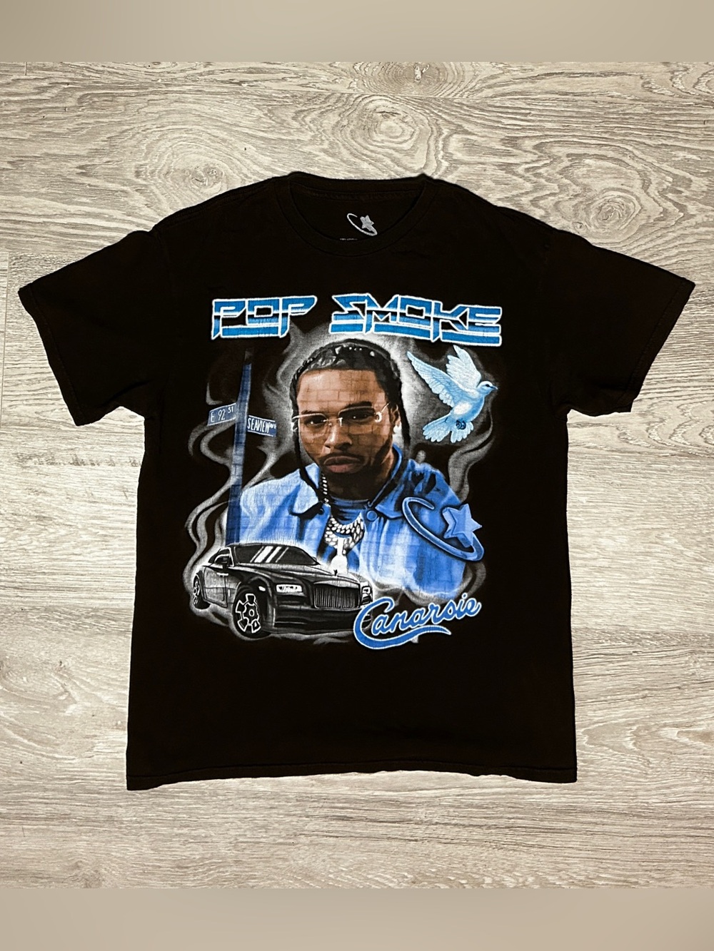 Pop Smoke Menโs Dark Brown Graphic T-Shirt